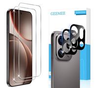 GEEMEE Tempered Glass Screen Protector for OPPO Find X9 Pro, Pack of 2 Screen Protectors + 2 Camera Protection (Black), 9H Hardness Anti-Scratch Clear HD Protective Glass Bubble-Free Screen Protector