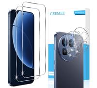 GEEMEE Tempered Glass Screen Protector for Realme GT8 / Realme GT 8, Pack of 2 + 2 Protective Film + Camera Protective Film 9H HD Film Hardness Tempered Glass High Sensitivity Screen Protector