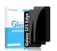 GEEMEE Tempered Glass Screen Protector for Samsung Galaxy S25 Edge, Pack of 2, 9H Hardness, Bubble-Free, Anti-Spy Privacy Screen Protector, Privacy Tempered Glass Screen Protector