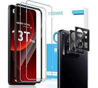 GEEMEE Tempered Glass Screen Protector for Xiaomi 15T Pro, Pack of 2 Screen Protectors + 2 Camera Protection (Black), 9H Hardness, Anti-Scratch, Clear HD Protective Glass, Bubble-Free Screen Protector