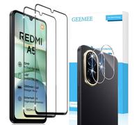 GEEMEE Tempered Glass Screen Protector for Xiaomi Redmi A5 4G, Pack of 2 Screen Protectors with 2 Camera Protection, 9H Hardness HD Clear Anti-Scratch Protective Glass Full Cover Screen Protector