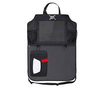 Geeney Car Seat Organiser, Auto Organizer Diaper Storage Bag Tablet Holder Multi-Pocket Cargo Baby Kick Mats Protectors Travel Hanger with Tissue Box For iPad Car SUV Trunk Baby Stroller