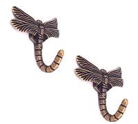 Geenite 2pcs Dragonfly Coat Hooks Decorative Creativity Wall Mounted Hanger Hook for Home Handbag Key Towel Bathrobe (Bronze)