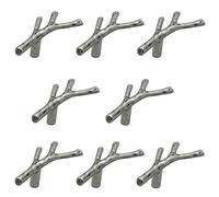 Geenite 8 pcs Twig Branch Drawer Knobs Zinc Alloy Vintage Furniture Door Decorative Pull Handle with Screws for Dresser Cabinet Farmhouse (Ancient Silver)