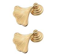 Geenite Furniture Knob Handles Golden Drop Pendant Pull Handle Fashion Ginkgo Leaf Shape Dresser Knobs for Kitchen Bathroom Cabinet Door Drawer 2 pcs
