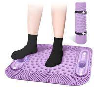 GEENOA Foot Massage Mat with Two Massage Balls, 5-Zone Acupressure & Reflexology Mat for Various Stimulation, Portable Pressure Point Pad for Feet Relaxation, Pain, Fatigue Relief(Purple)