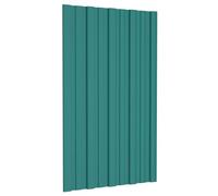 GeenYuu 12 x Green Galvanised Steel Roof Panels, 80 x 45 cm, Rectangular for Temporary Garages, Sheds and Outdoors, Practical Roof Solution with Sturdy Finish