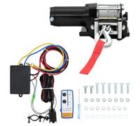 GeenYuu 12V Electric Winch with 3000lb Pull Power Mounting Plate Wireless Remote Control 9M Wire Rope for Offroad, Car, Boat, Workshop, Industry and Recovery Operations