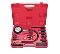 GeenYuu 17-Piece Pressure Tester for Diesel Engines with 0-70 Bar Pressure Gauge, 9 Glow Plug and 4 Injector Thread Adaptors, 36 cm Hose, Resetter for Vehicle Maintenance and Engine Testing