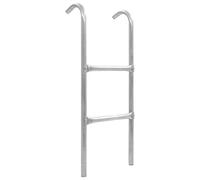 GeenYuu 2 Step Trampoline Ladder Galvanised Steel Silver 72 cm High for 65 cm Trampoline Height, Easy Assembly, Weatherproof Accessories for Garden and Outdoor Safety