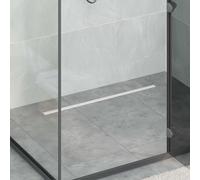 GeenYuu 360° Shower Drain Stainless Steel 304 Silver 80 cm Slim Model with Height-Adjustable Feet and Removable Strainer for Bathroom, Shower, Sink and Kitchen, Includes Hooks and Waterproof Cloth