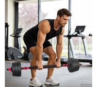GeenYuu 4-in-1 Dumbbell Set 30 kg Black and Red with Cement and Iron Sand Adjustable for Strength Training Muscle Building in the Home Gym Home Workout