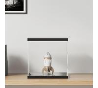 GeenYuu Acrylic Display Cabinet 30 x 30 x 30 cm Transparent with Black Lid and Base for Collectors and Exhibitions, Lightweight Display Case with Dust Protection, Versatile Cabinet for Shop, Shelf and