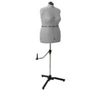 GeenYuu Adjustable Dress Shape Women's Grey Velvet with Wooden Base, Height Adjustable 95-160 cm, 360° Rotation, Ideal for Sewing, Crafts, Design and Presentation in the Studio or Sewing Room