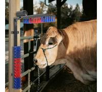 GeenYuu Adjustable PVC Cattle Cooling Brush Red and Blue 84 x 10 x 91 cm Wall Mounted for Stable and Pasture Durable Livestock Brush Accessories for Animal Husbandry and Agriculture