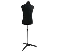 GeenYuu Adjustable Tailor's Dummy for Men Black with Fabric Cover 37.5-45.5 Inch 360° Rotatable for Fashion Design Atelier Sewing Room and Presentation
