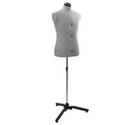 GeenYuu Adjustable Tailor's Dummy for Men Grey Fabric 152 cm Height 1 Piece with 360 Degree Rotating Stand for Sewing, Draping, Measuring and Fashion Design in Atelier