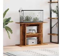 GeenYuu Aquarium Stand, Reclaimed Wood, 80 x 35 x 60 cm, Sturdy Base Cabinet with 3 Levels, Storage for Fish Tanks and Terrarium, Shelf, Furniture Holder for Living Room, Office, Hallway