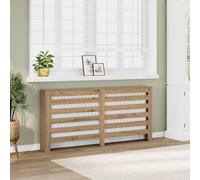 GeenYuu Artisan Oak Radiator Cover, 175 x 20 x 82 cm, Wood Material with Slatted Design, Practical Shelf, Easy Care, Accessories Compatible for Living Room, Bathroom, Bedroom, Kitchen