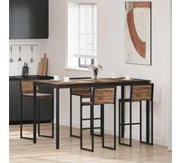 GeenYuu Bar Table Wood Material Rectangular 180 x 90 x 105 cm with Metal Frame, Robust and Durable, Ideal as a Dining Table Kitchen Table Dining Room Table for Modern Living and Flexible Use