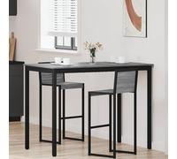 GeenYuu Bar Table Wood Material with Metal Frame 140 x 80 x 105 cm for Kitchen and Dining Room Modern Kitchen Table Robust Space Saving Versatile for Meals and Social Gatherings
