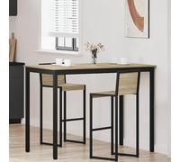 GeenYuu Bar Table Wood Material with Metal Frame 140 x 80 x 105 cm, Space-Saving for Dining Room and Kitchen, Modern Industrial Design, Ideal for Meals, Family and Guests