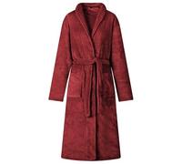 GeenYuu Bathrobe without Hood Flannel Bordeaux Red S 105 x 104 cm Light and Warm with Practical Pocket for Home Winter Comfort and Cosy Relaxing on Couch and Bed
