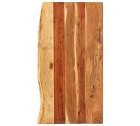 GeenYuu Bathroom Vanity Top Solid Acacia Wood 100 x 52 x 2.5 cm Polished with Wane Edge Robust Moisture Resistant Rustic Washbasin for Bathroom and Kitchen