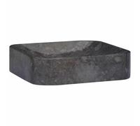 GeenYuu Black Marble Wash Basin, 40 x 40 x 10 cm, Handmade, Attachment for Guest Toilet and Bathroom, Space-Saving with Drain Hole, Robust Wash Bowl for Washbasin and Base Cabinet