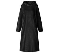 GeenYuu Blanket Hoodie Black Made of Soft Flannel, Size S, with Practical Pocket and Extra Warm Hood, Cosy Loungewear Leisure Suit for Relaxed Feeling at Home in Winter and Autumn