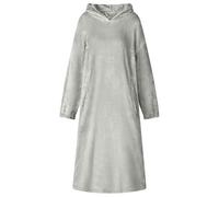 GeenYuu Blanket Hoodie Grey Flannel L, Soft Loungewear Leisure Suit with Practical Pocket and Extra Warm Hood for Cosy Hours at Home in Winter and Autumn