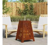GeenYuu Brown Fire Pit, Weatherproof Steel, 50 x 50 x 70 cm with Trapezoidal Construction for Garden, Patio, Outdoor Heating and Cosy Evenings with Warm Flame and Smoke Flue