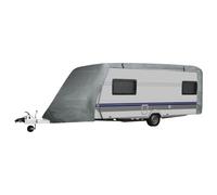 GeenYuu Caravan Cover Grey Small 518 x 230 x 220 cm 3 Ply Polypropylene with Zip Elastic Hem and Lashing Straps for Waterproof