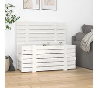 GeenYuu Chest White Solid Pine Wood 91 x 40.5 x 42 cm with Lid Storage Space for Tidy in the Bedroom Living Room Office