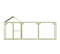 GeenYuu Chicken Cage Made of Impregnated Pine Wood 4.5 x 1.5 x 2 m with Galvanised Wire and Waterproof Polyester Roof, Spacious Outdoor Enclosure for Chickens, Rabbits, Guinea Pigs and Small Animals