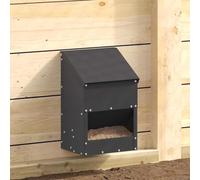 GeenYuu Chicken Feeder Black Cold-Rolled Steel 21 x 16 x 33 cm, 3 kg Capacity, Weatherproof Feeder for Indoor and Outdoor Use, Robust Automatic with Gravity Dispenser for Garden and