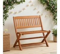 GeenYuu Children's Bench Brown Solid Eucalyptus Wood 61 x 38 x 57 cm Foldable for Garden and Patio with Comfortable Seat Height and Weatherproof Design for Indoor and Outdoor Use