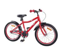GeenYuu Children's Bicycle 18 Inch Red with Steel Frame Adjustable Handlebar and Saddle for 5-7 Years, Suitable for Road, Terrain and Outdoor, with Brake and Bell