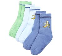 GeenYuu Children's Socks 5 Pairs EU 26-29 Cotton with ABS Nubs, Non-Slip and Warm for Girls and Boys, Ideal for Crawling, Nursery, Sports and Beginners in Summer and Winter