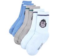 GeenYuu Children's Socks 5 Pairs EU 26-29 Cotton with Gorilla Print, Reinforced Heels, Non-Slip, Warm and Soft for Girls Boys Toddler Everyday Nursery Sports