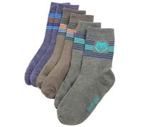 GeenYuu Children's Socks 5 Pairs EU 26-29 Cotton with Lion Print, Non-Slip and Warm, Ideal for Boys and Girls in Nursery, Soft and Durable for Sports and Everyday Use
