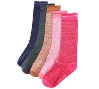 GeenYuu Children's Socks 5 Pairs EU 26-29 Cotton with Reinforced Heels and Toes, Non-Slip, Warm, Soft for Girls and Boys, Ideal for Nursery, Sports and Everyday Use
