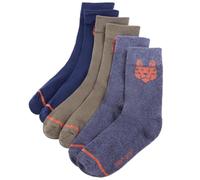 GeenYuu Children's Socks 5 Pairs EU 26-29 Cotton with Tiger and Stripes Non-Slip Warm and Soft for Boys and Girls Ideal for Nursery, Sports and Everyday Use in Summer and Winter