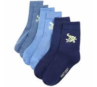 GeenYuu Children's Socks 5 Pairs EU 26-29 with Crocodile Print Cotton Non-Slip and Warm Suitable for Boys and Girls, Ideal for Nursery, Sports and Everyday Use