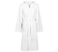 GeenYuu Chin Bathrobe White Cotton M with Adjustable Belt, Absorbent and Fluffy, Ideal as a Dressing Gown, House Coat or Sauna Gown for Men and Women in the Wellness Area