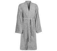 GeenYuu Chin Grey M Cotton Bathrobe with Adjustable Belt, Absorbent and Fluffy, Ideal as a Dressing Gown or House Coat for Wellness, Sauna and Shower
