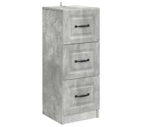 GeenYuu Concrete Grey Wooden Drawer Cabinet 33 x 34.5 x 87 cm with 3 Drawers Versatile Storage for Living Room, Bedroom, Office and Hallway