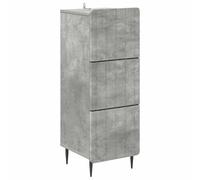 GeenYuu Concrete Grey Wooden Drawer Cabinet 33 x 34.5 x 92 cm with 3 Drawers, Versatile Storage Solution for Living Room, Office, Bedroom and Hallway