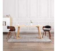 GeenYuu Dining Room Chairs Bentwood Frame Faux Leather Padded with Armrests Ergonomic Black 49 x 51.5 x 71.5 cm Modern Design for Kitchen Living Room Office Maximum Load 110 kg Pack of 2