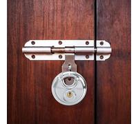 GeenYuu Discus Locks Made of Stainless Steel with Keys, Pack of 2, Silver, 8 x 2.8 x 8 cm, Lockable for Door Lock, Garage, Garden, Rustproof, Weatherproof, with Shackle and Cylinder for Burglary